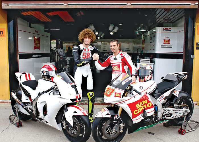 Οι δύο Marco της δορυφορικής ομάδας της Honda δήλωσαν ευχαριστημένοι από τα πρώτα στοιχεία που πήραν από τη νέα RC212V.