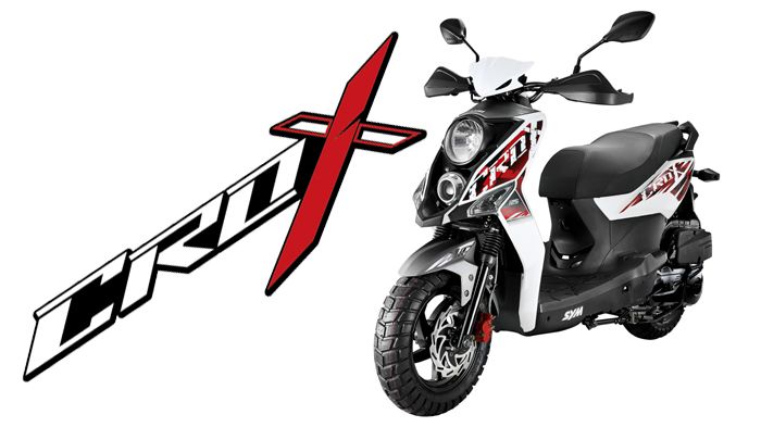 Όμορφο, επιθετικό, με στοιχεία Supermoto, χούφτες στο τιμόνι, αερόψυκτους κινητήρες 50 και 125κ.εκ., και σε πολύ δυνατή τιμή, το νέο CROX από τη SYM.
