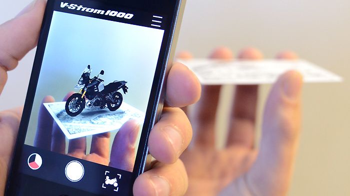 Την τρισδιάστατη απεικόνιση του νέου V-Strom 1000 επιτρέπει η νέα εφαρμογή της Suzuki.