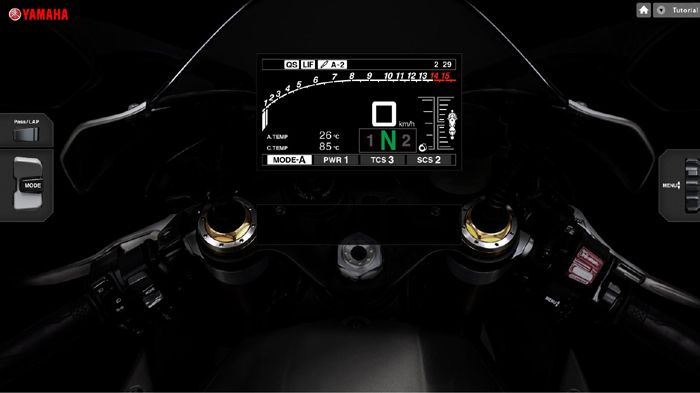 Προσομοιωτή για τον εντυπωσιακό πίνακα πληροφοριών του R1 δημιούργησε η Yamaha για να ξέρει ακριβώς ο αναβάτης πού θα βρει αυτό που χρειάζεται γρήγορα
