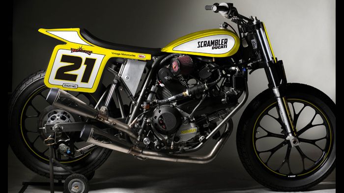 Το μεταποιημένο Ducati Scrambler με το οποίο θα τρέξει στο πρωτάθλημα AMA Flat Track ο Troy Bayliss.