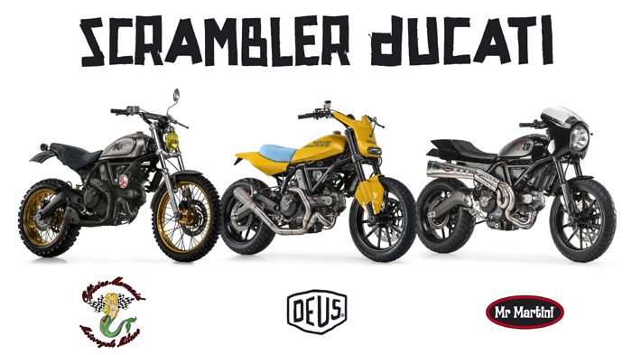 Τρεις special μοτοσικλέτες, από τρεις ονομαστούς βελτιωτικούς ιταλικούς οίκους, με βάση το Ducati Scrambler.
