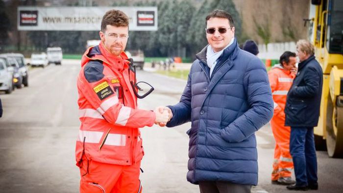 Στα αριστερά ο Jarno Zaffelli, σχεδιαστής του Studio Dromo και υπεύθυνος για την αναβάθμιση στο Misano, και δεξιά ο Πρόεδρος της πίστας, Luca Colaiaco