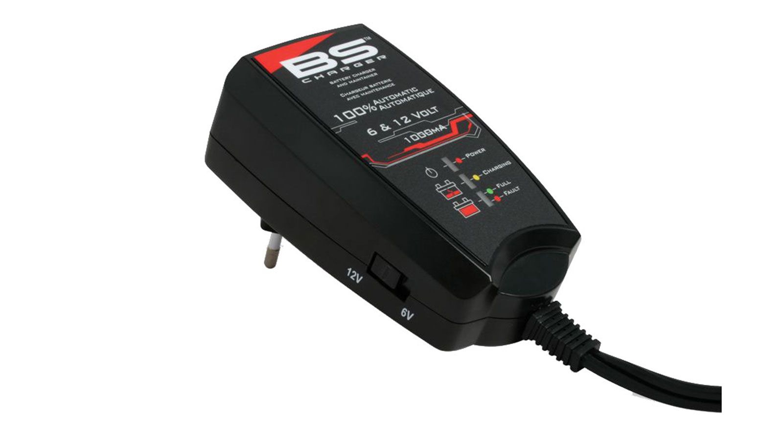 Φορτιστής µπαταρίας µοτοσικλέτας BS BA10 6v - 12v στα 1000ma