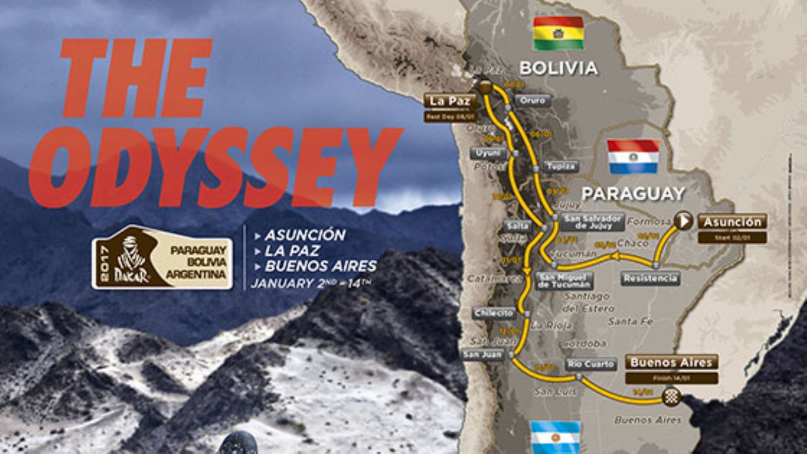 Ο χάρτης του Rally Dakar για το 2017!