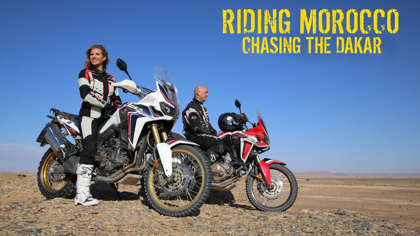 Οι Christophe Barriere-Varju και Laura Csortan, με τις Africa Twin τους. 
