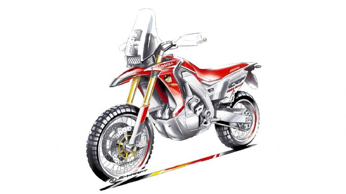 Ένα υποθετικό (παλιότερο) σχέδιο για το Africa Twin Adventure Sport Concept, που θα παρουσιαστεί σε λίγες ημέρες στην Osaka. 