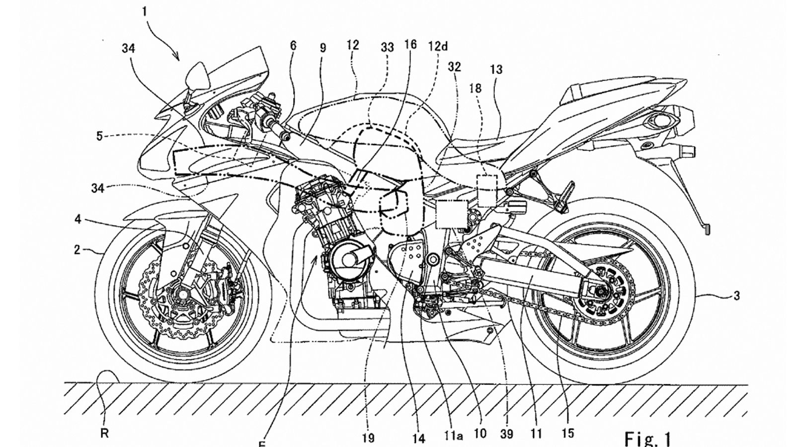 Το σχέδιο της νέας μοτοσυκλέτας! Προσέξτε την θέση και την τοποθέτηση του κομπρέσορα και των καναλιών αέρα. 