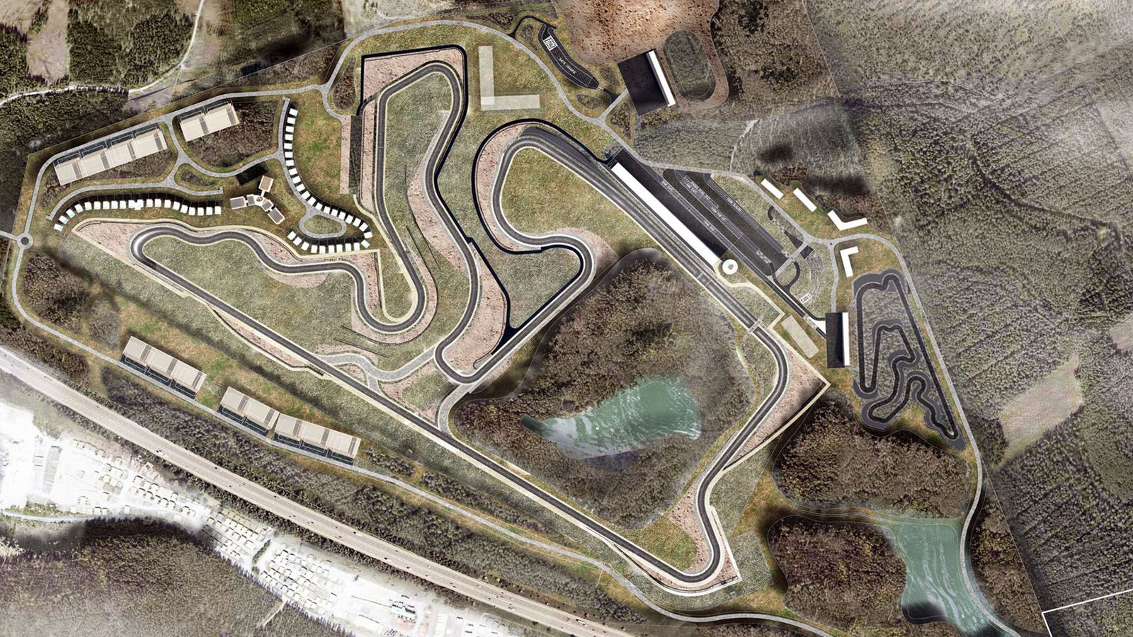 H χάραξη της πίστας του KymiRing στην Φινλανδία. 