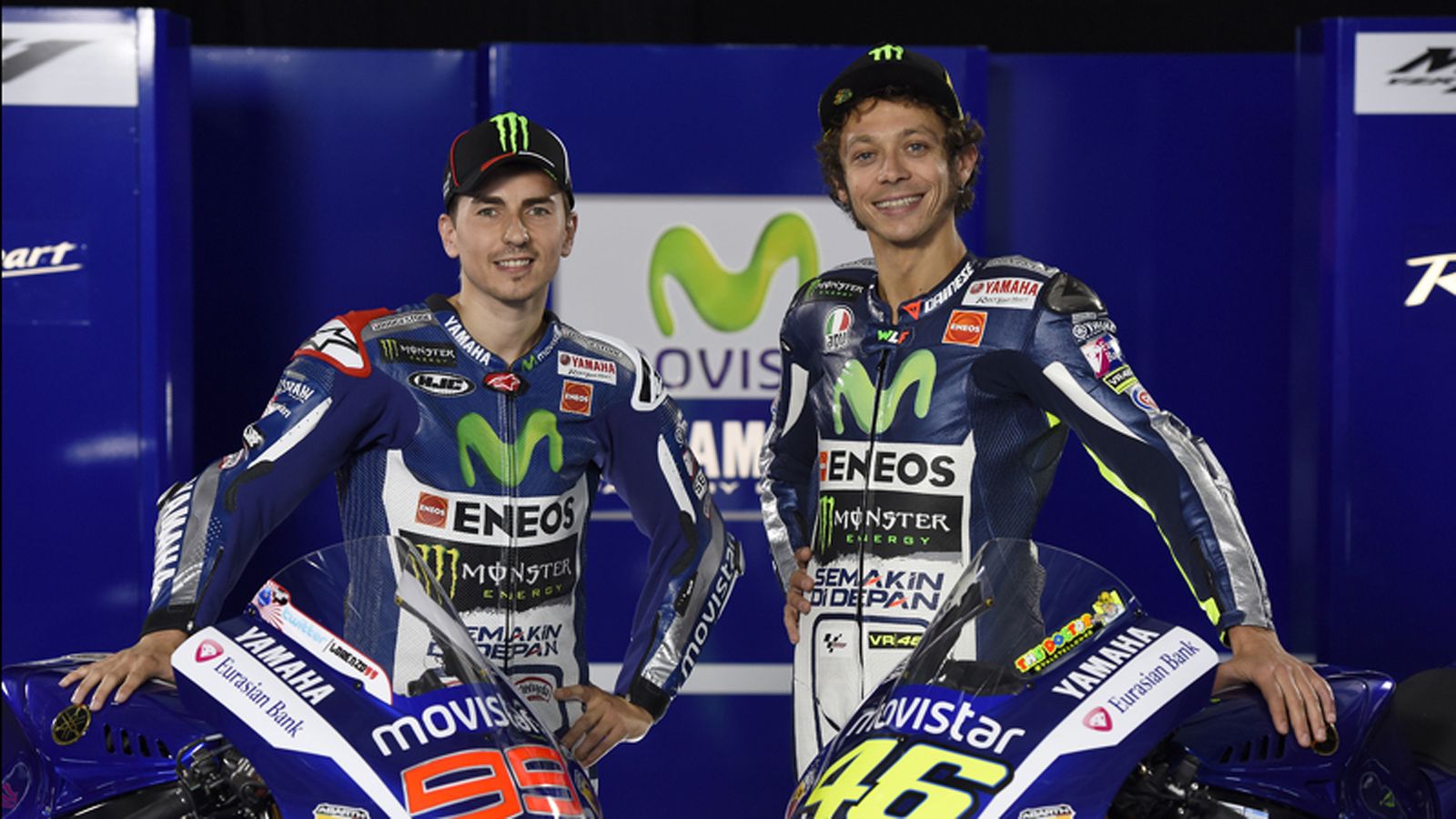 Ικανοποιημένοι από το 1-2 και έτοιμοι για τον επόμενο γύρο οι Jorge Lorenzo και Valentino Rossi. 