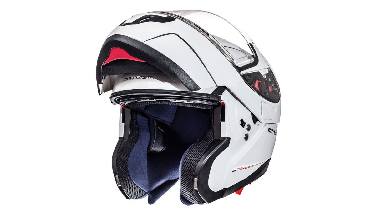 Κράνος Ανοιγόμενο MT Helmets Atom με Εσωτερική Φιμέ Ζελατίνα Ασπρο