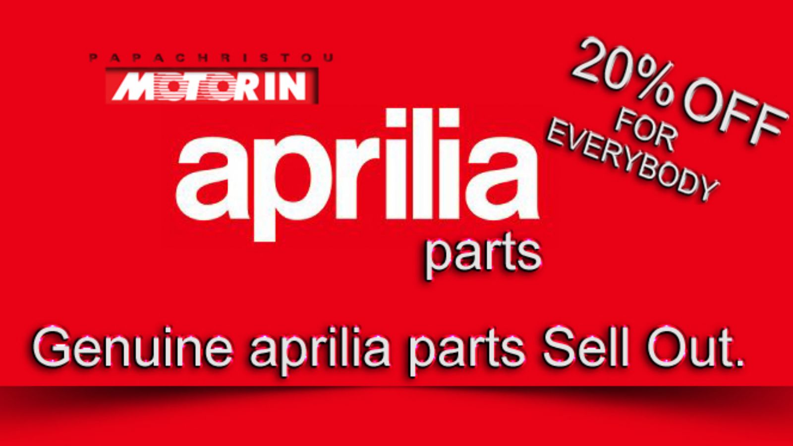 Γνήσια ανταλλακτικά Aprilia με έκπτωση 20%