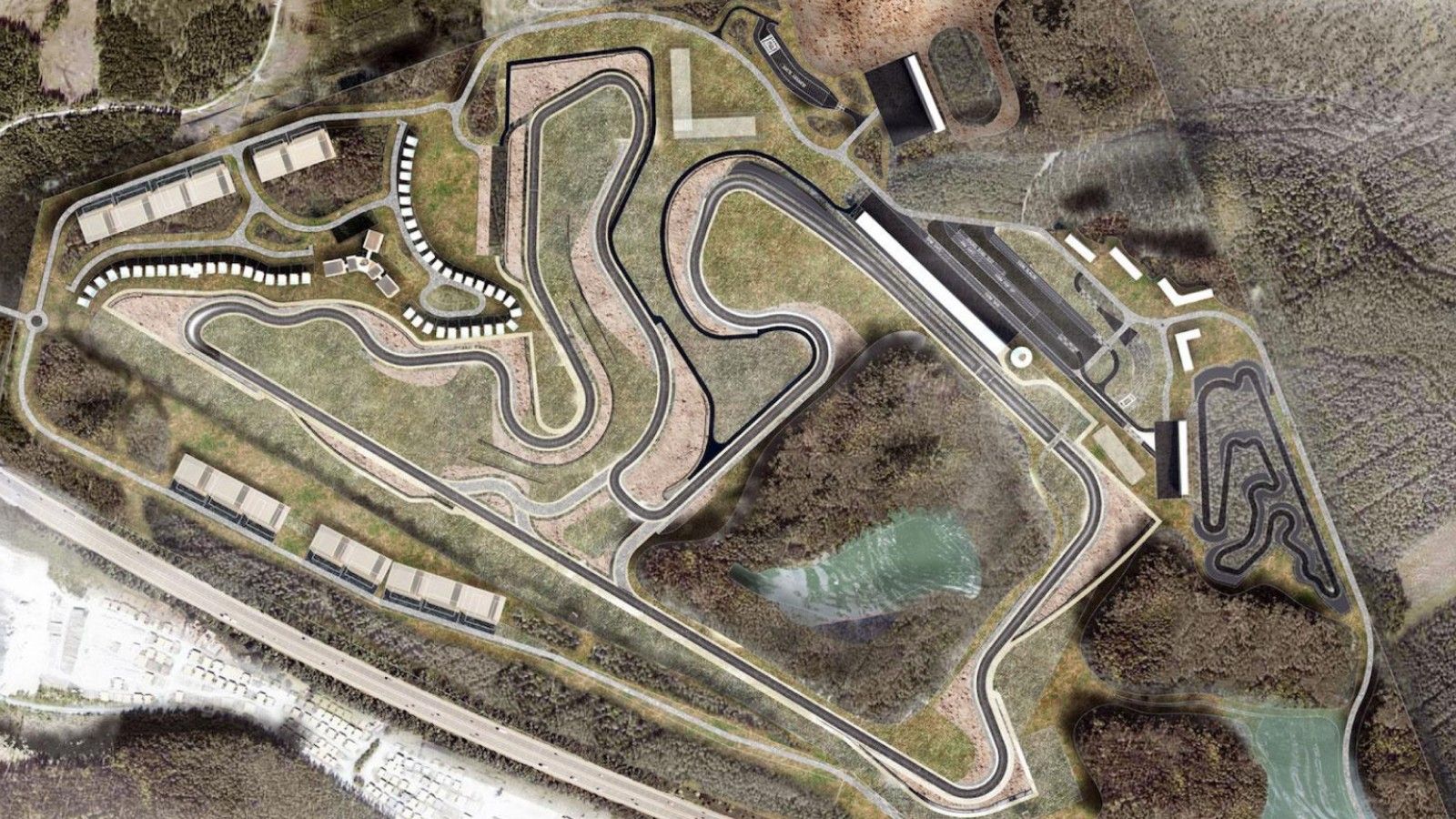 Ψηφιακή αεροφωτογραφία της νέας πίστας KymiRing, στην Φινλανδία. 