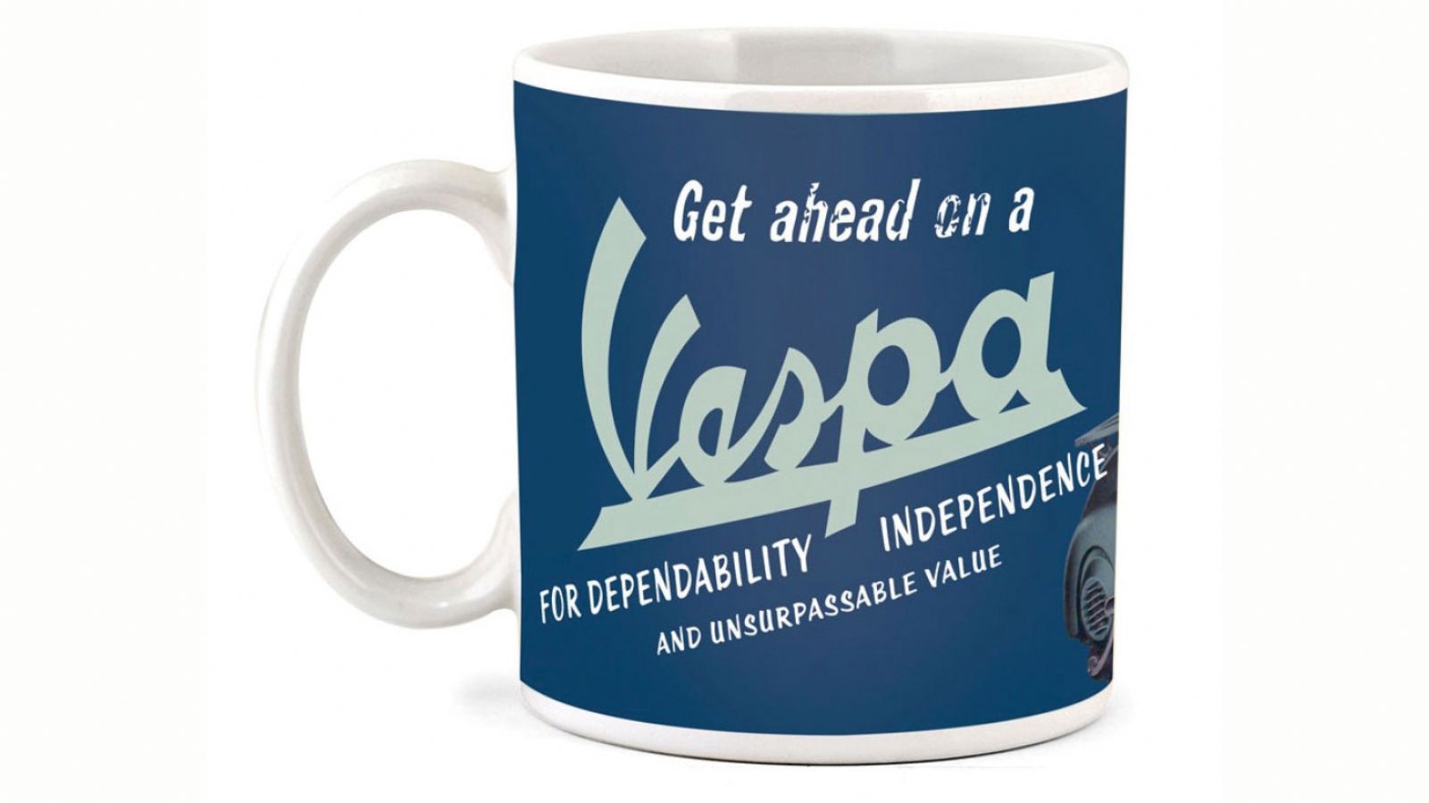 Vespa Κούπα Μπλέ «Get Ahead on a Vespa»
