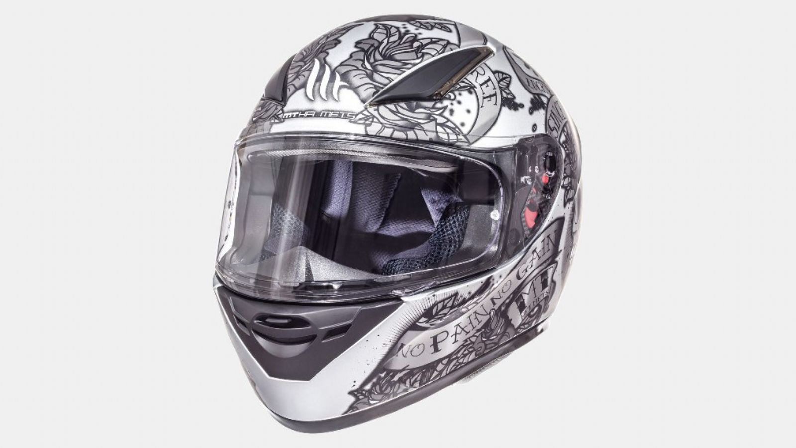 MT Helmets Revenge Skull n Roses