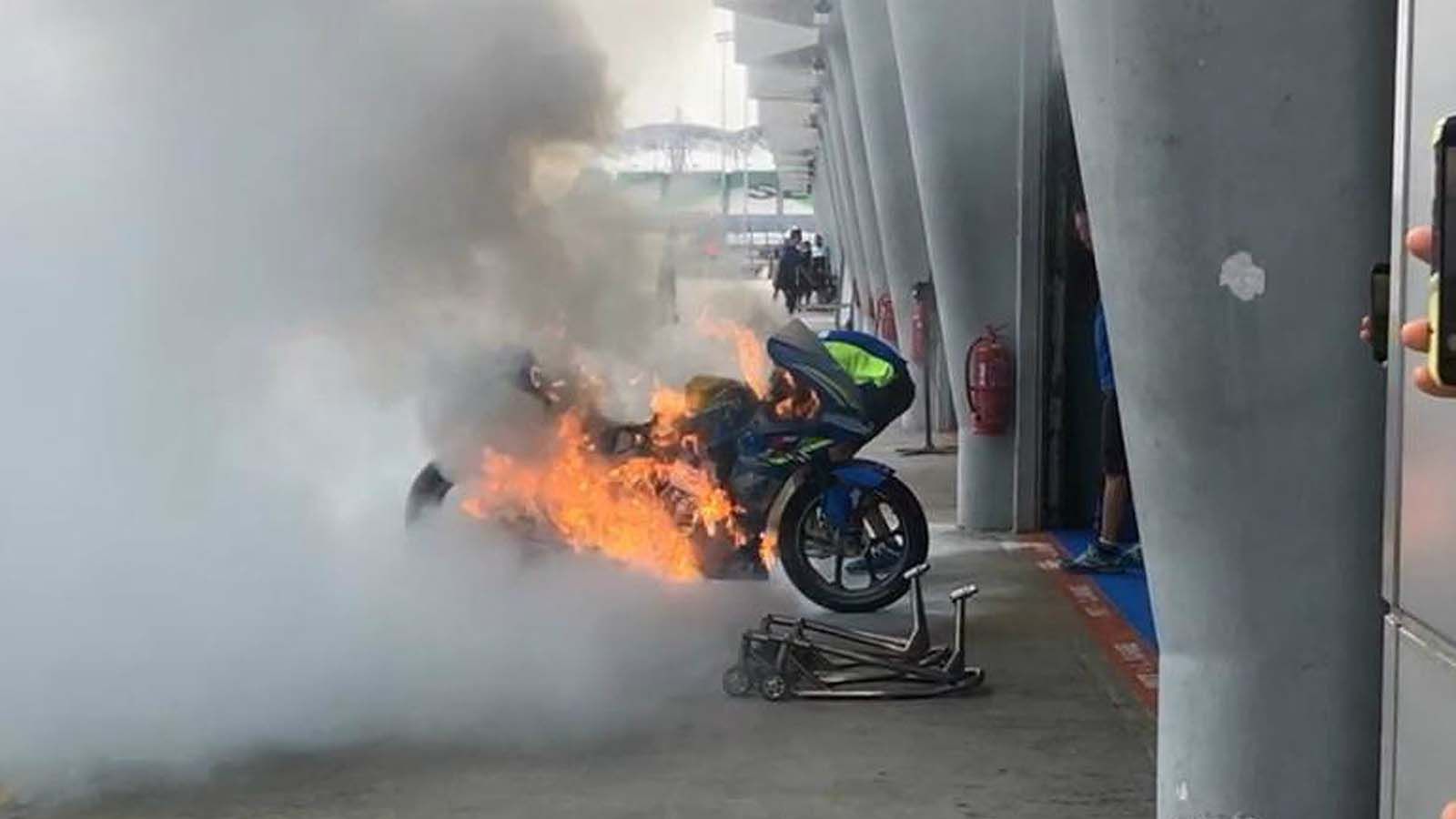 Sepang: Φωτιά σε μία από τις αγωνιστικές Suzuki