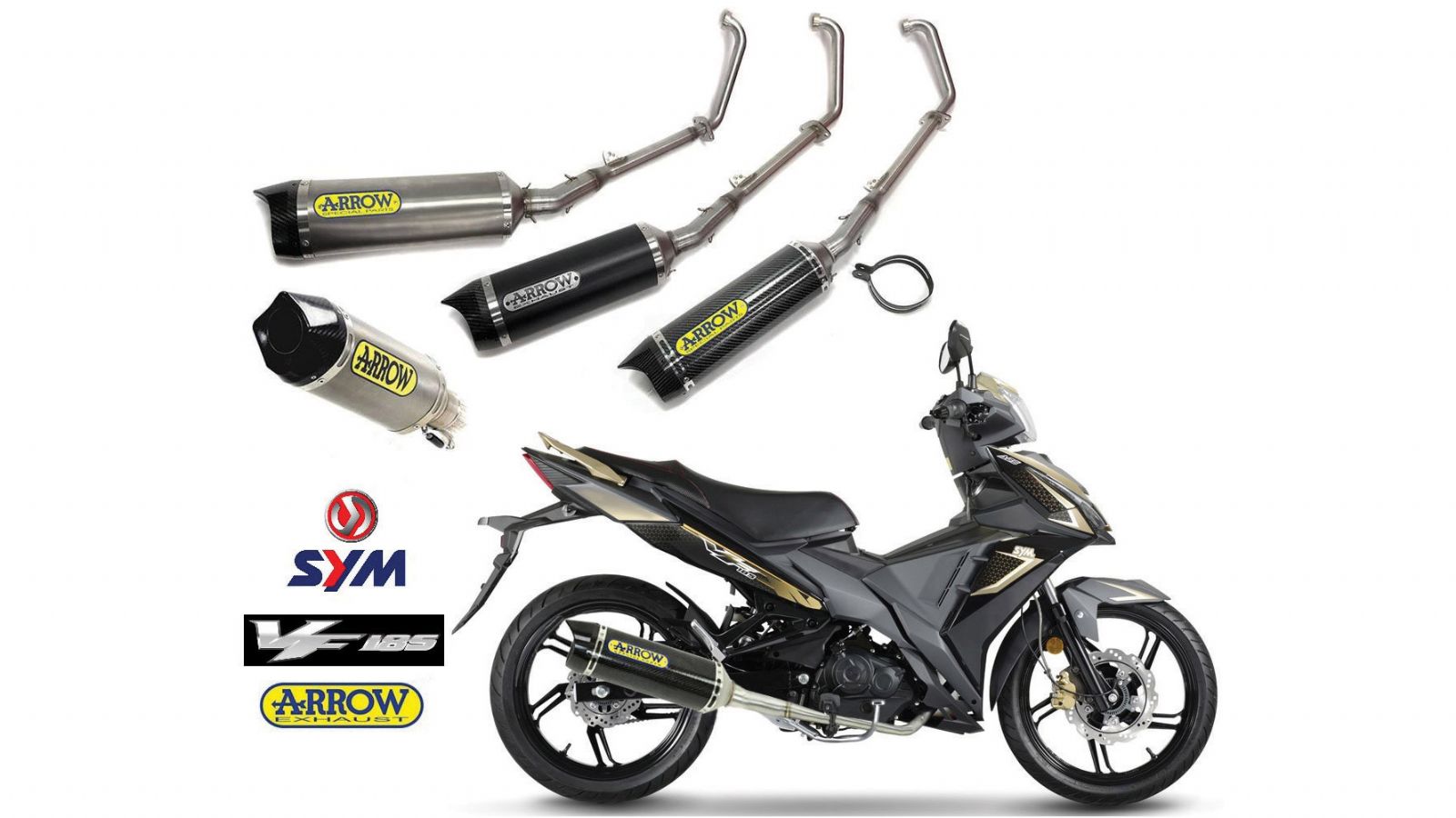 Εξάτμιση Race Tech και τελικό Arrow για SYM VF 185