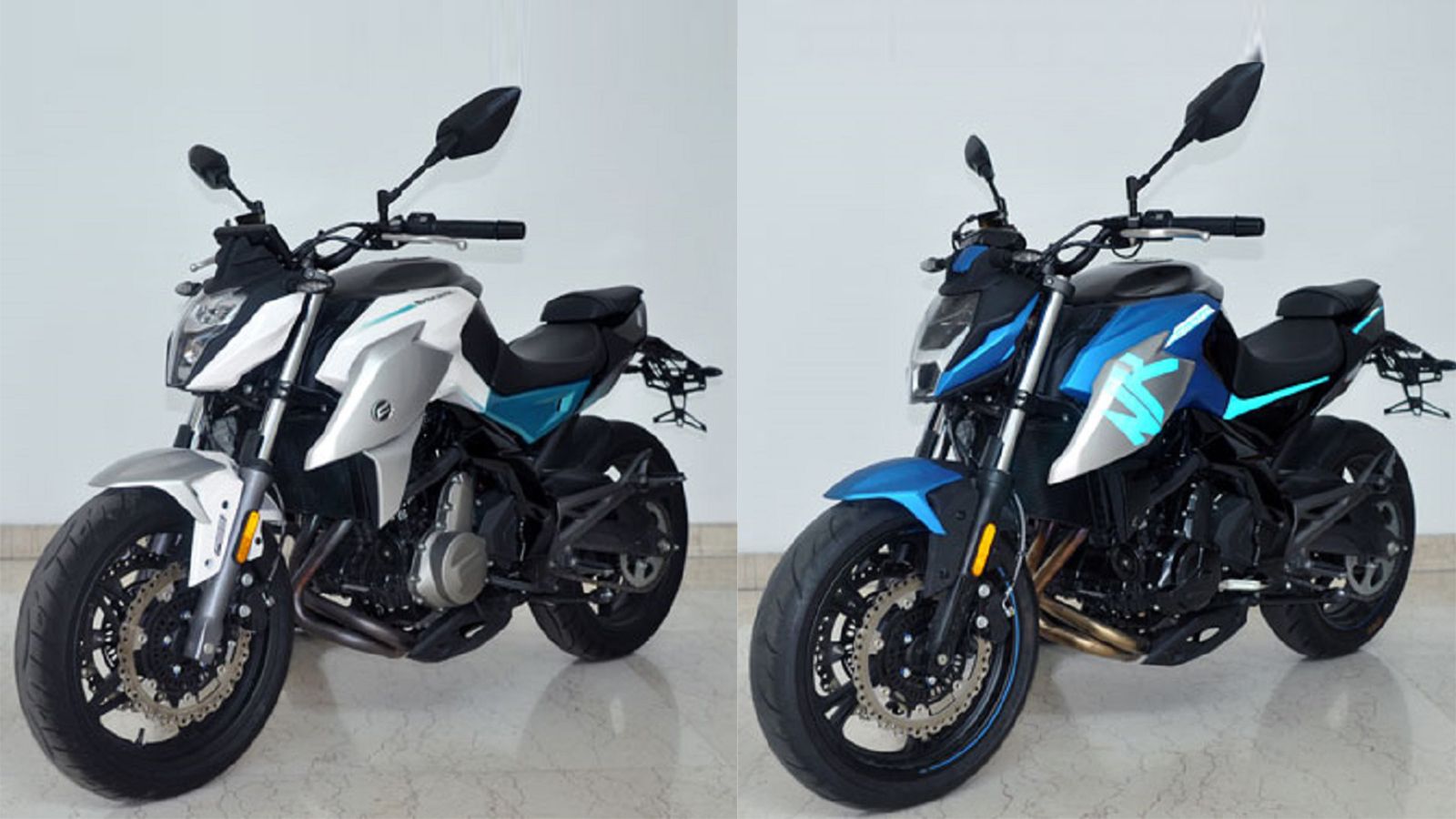 Τα δύο νέα μοντέλα της CFMoto: Αριστερά, το 650NK, δεξιά, το 400NK. 