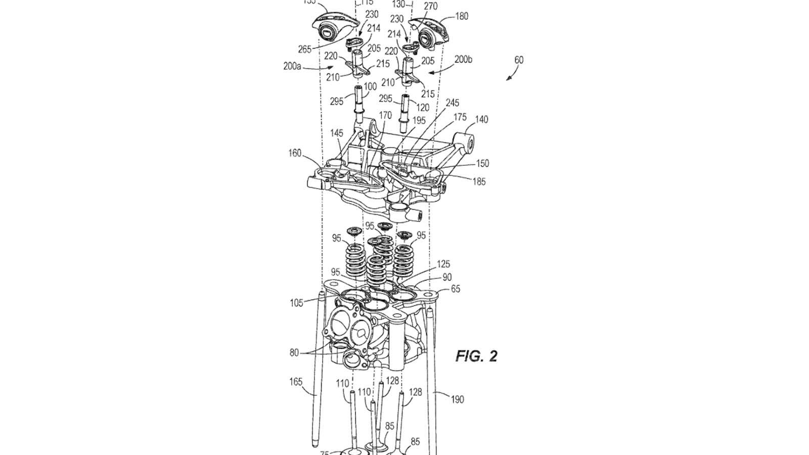 Μερικά από τα τεχνικά σχέδια που η Harley κατοχύρωσε, για το νέο σύστημα βαλβίδων της.