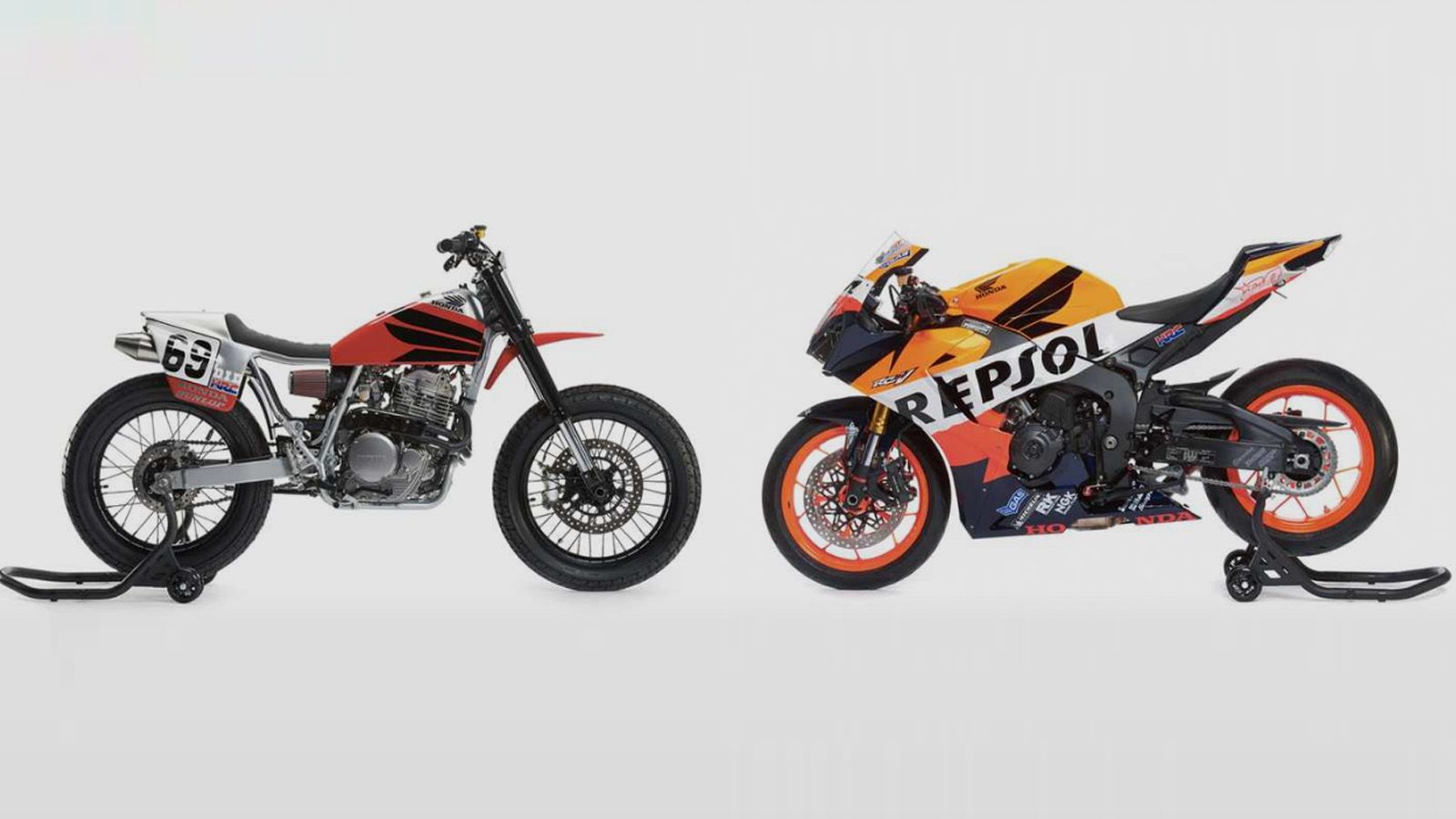 Οι δύο Honda μοτοσυκλέτες προς τιμήν του Nicky Hayden.