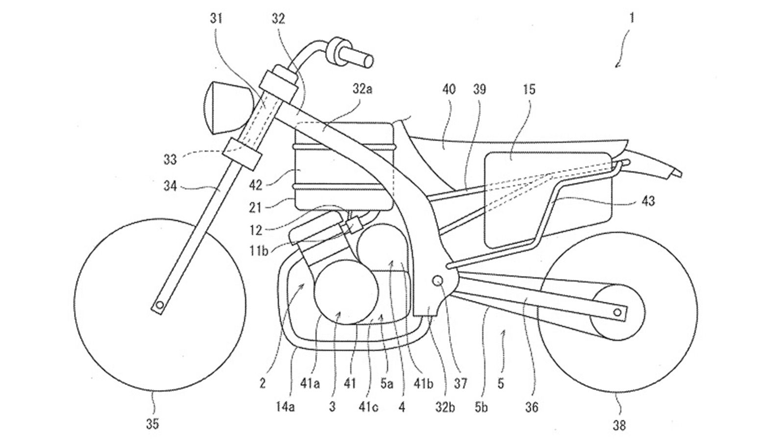 To σχέδιο της Kawasaki για την υποτιθέμενη υβριδική μοτοσυκλέτα. 