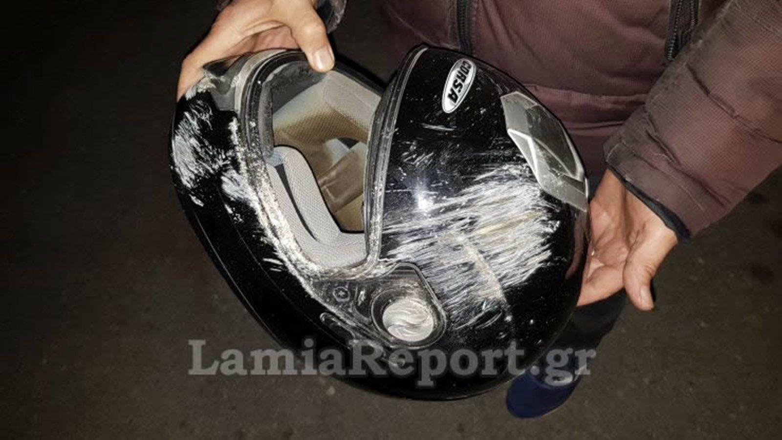 Το κράνος έσωσε την ζωή 24χρονου στη Λαμία