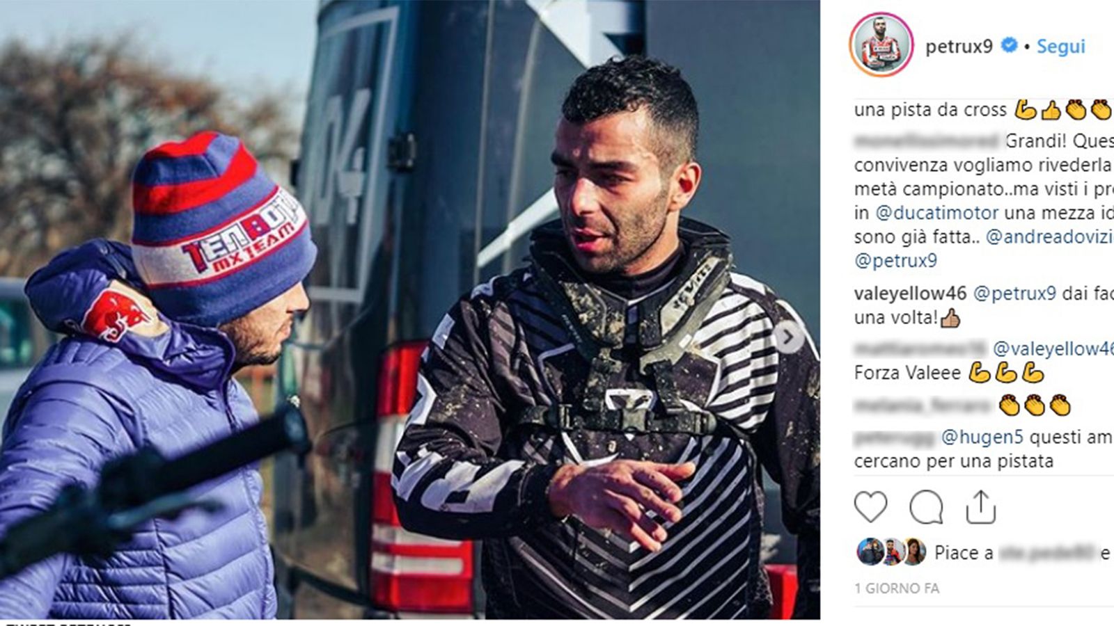 H ανάρτηση του Danilo Petrucci, στον προσωπικό λογαριασμό του στο Instagram