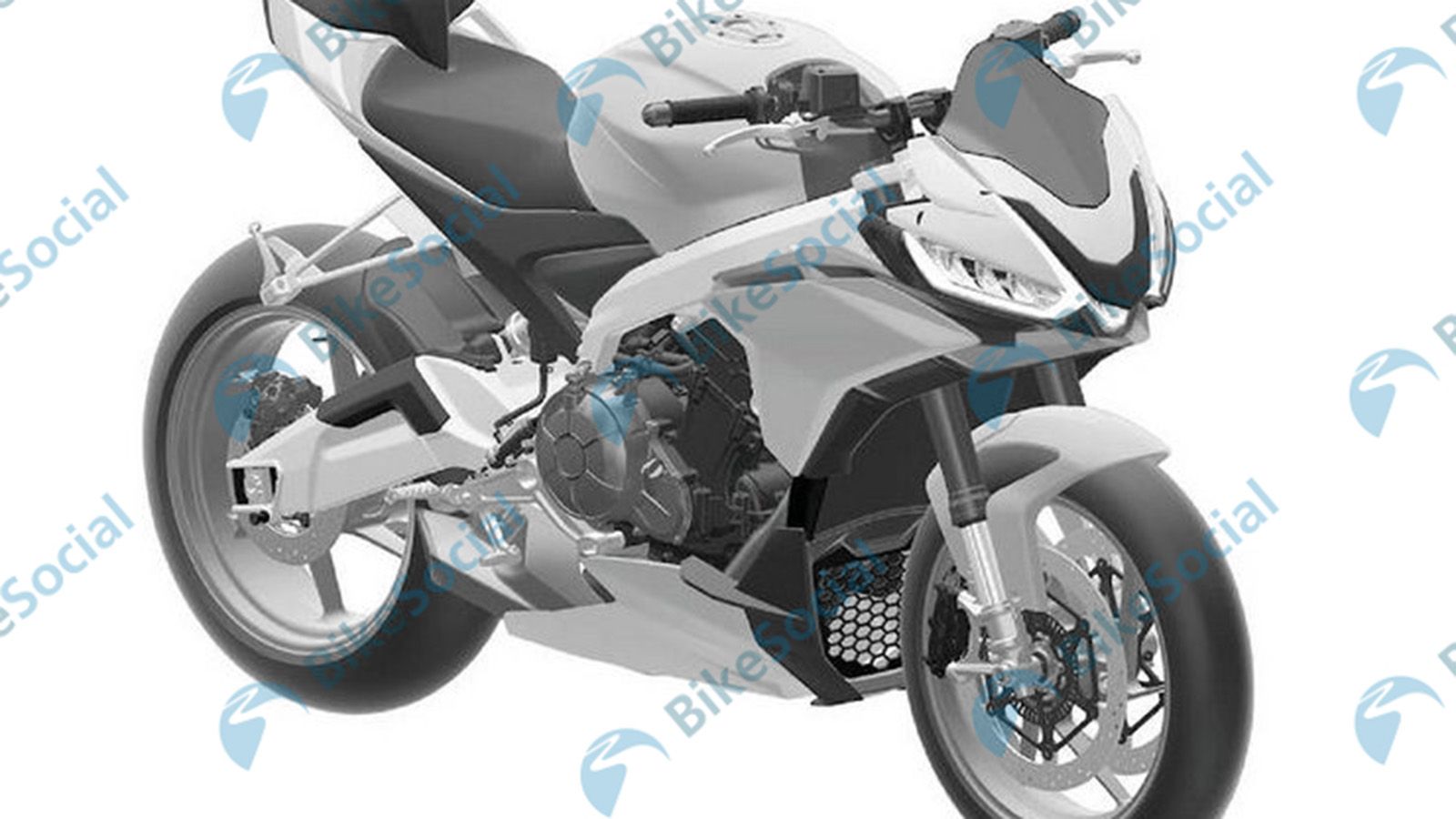 Τα τελευταία σχέδια της Aprilia Tuono 660 που κατατέθηκαν για κατοχύρωση.