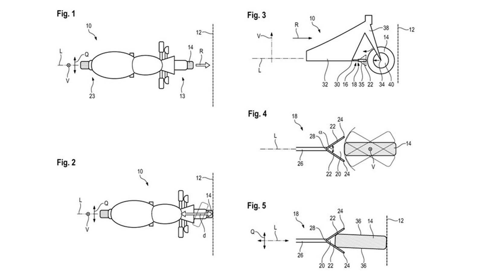 Τα σχέδια της BMW. Το εξάρτημα σε σχήμα V είναι προφανές στο διάγραμμα 4, που εξηγεί και την λειτουργία του. 