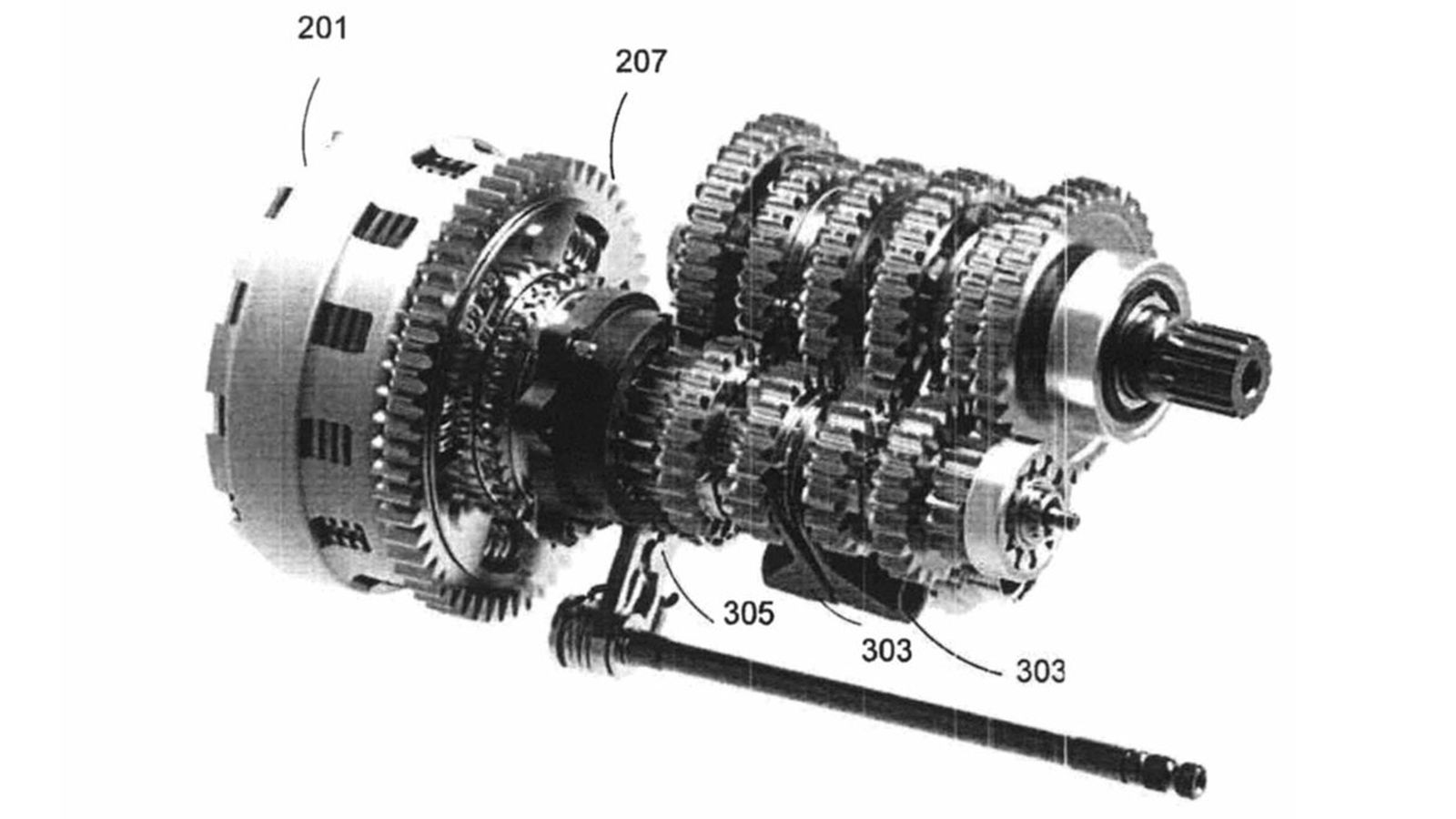 Μερικά από τα σχέδια και τις εικόνες του νέου συστήματος της Ducati για το seamless κιβώτιο ταχυτήτων. 