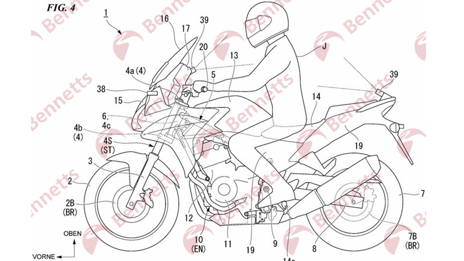 Το σχέδιο της Honda για την νέα της τεχνολογία: Η κάμερα που κοιτά στον αναβάτη φαίνεται ξεκάθαρα εδώ.
