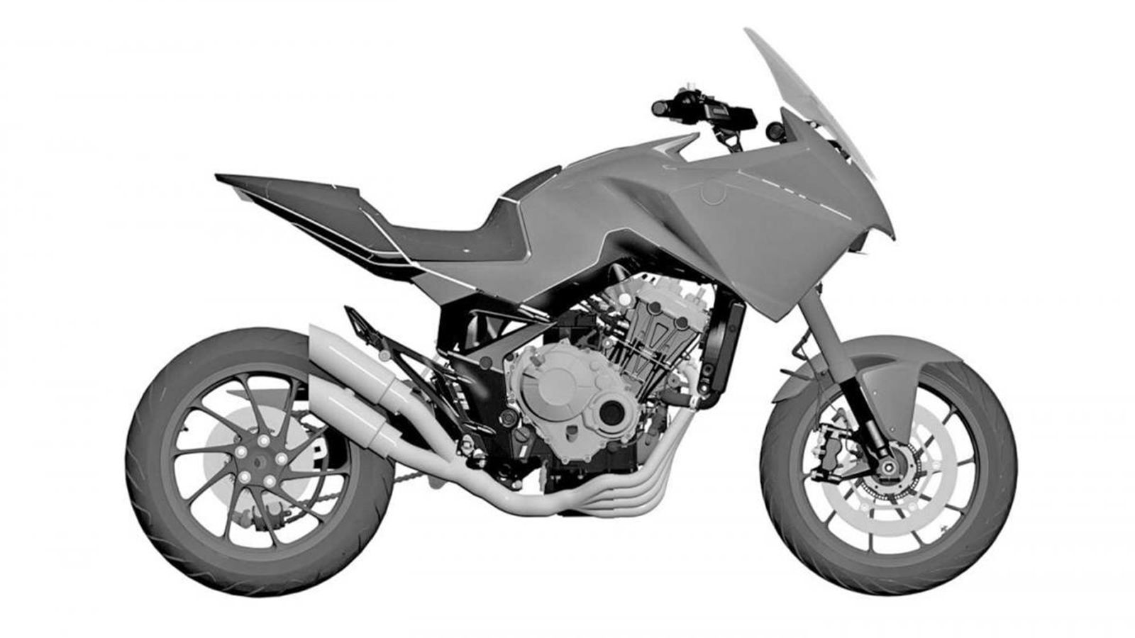 To σχέδιο του Honda CB4X που κατοχυρώθηκε στο ευρωπαϊκό γραφείο πνευματικής ιδιοκτησίας.