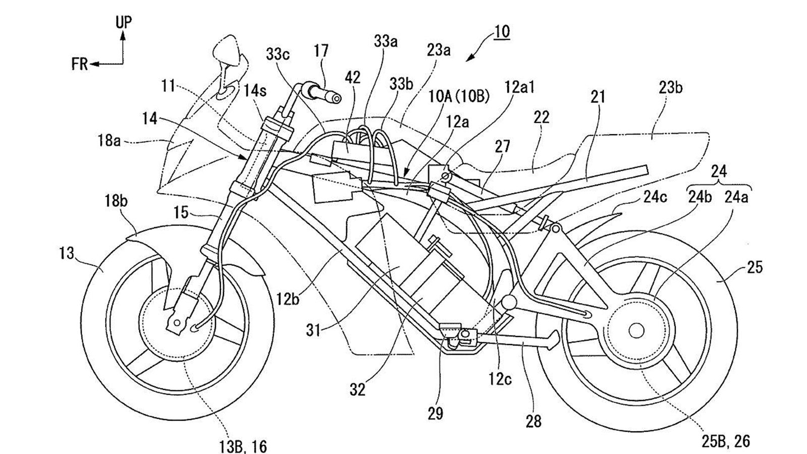 To σχέδιο που συνδέεται με την νέα ηλεκτροκίνητη μοτοσυκλέτα της Honda.
