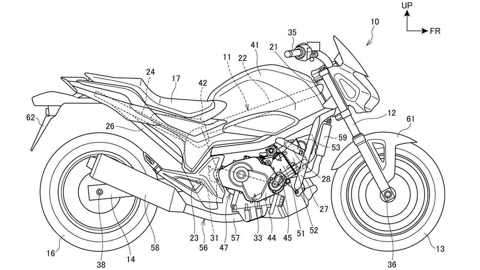 Ο νέος NC κινητήρας στο σχέδιο της υπάρχουσας μοτοσυκλέτας. 