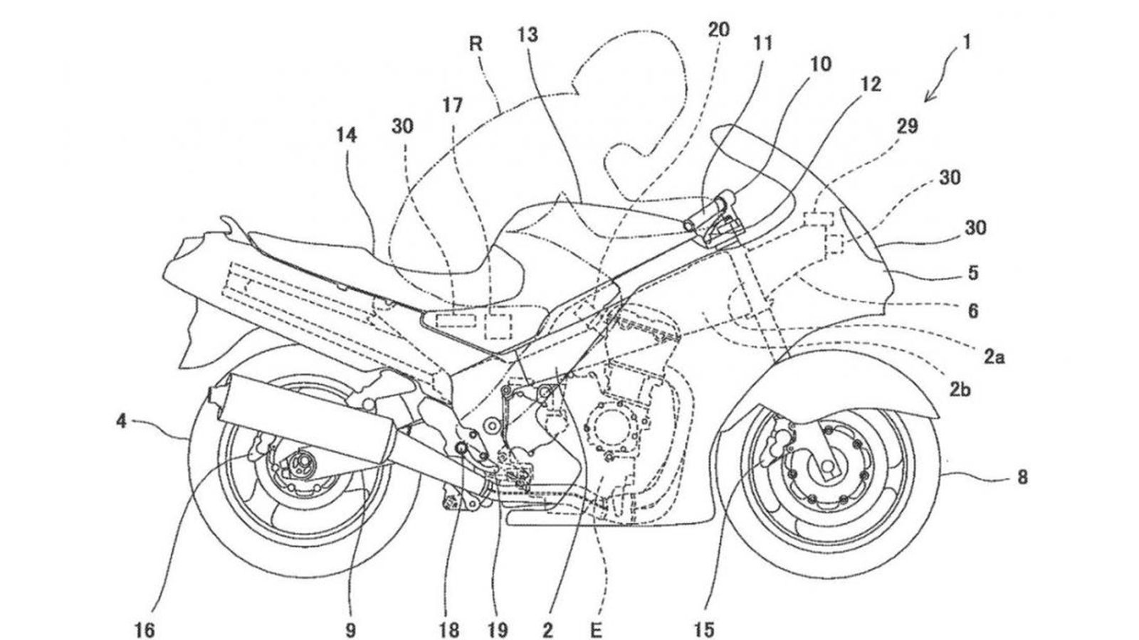 Μερικά από τα σχέδια της νέας πατέντας της Kawasaki, για το εξελιγμένο σύστημα ηλεκτρονικών βοηθημάτων που ετοιμάζει.