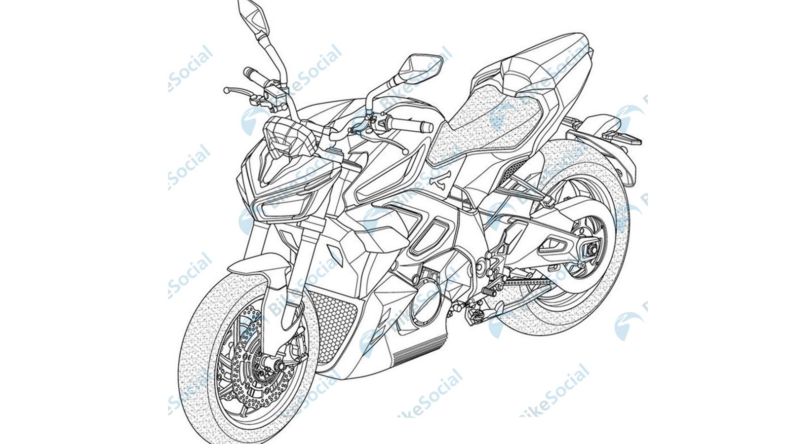 Δύο από τα σχέδια που παρουσιάζουν το KYMCO RevoNEX, στην κατά πάσα πιθανότητα μορφή παραγωγής του.