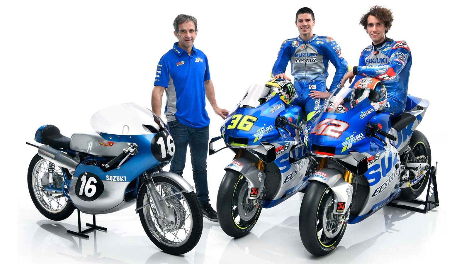Η νέα Suzuki GSX-RR με τους Davide Brivio, Joan Mir και Alex Rins.