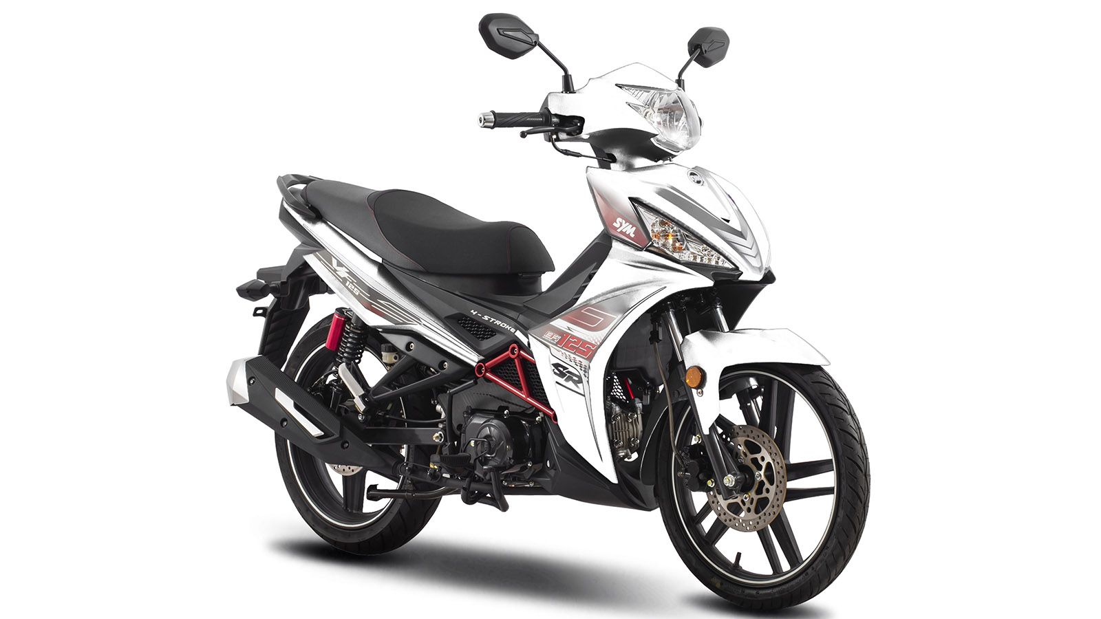 Το SYM VF125 στο νέο λευκό χρωματικό συνδυασμό.