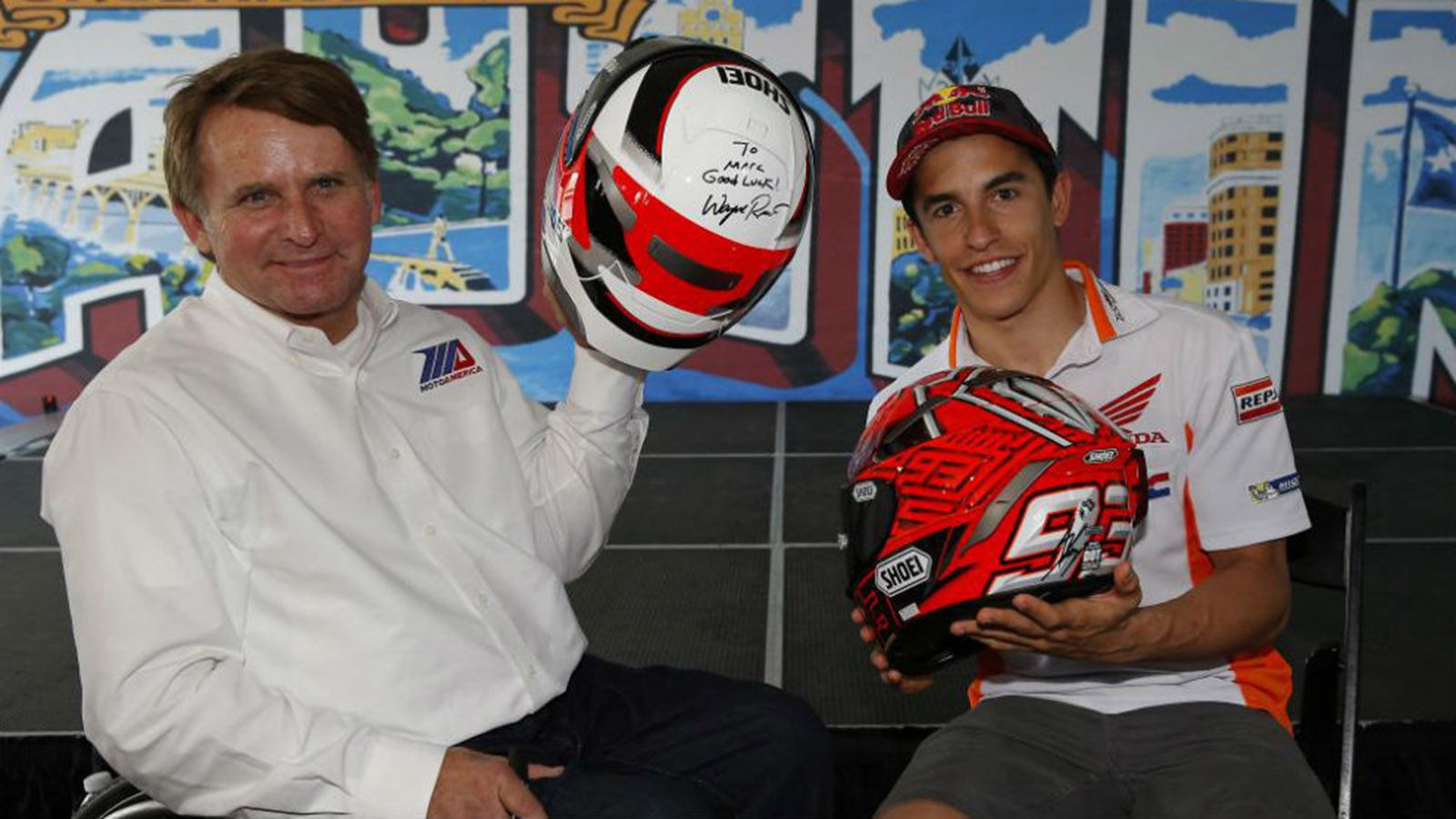 O Wayne Rainey (αριστερά) μαζί με τον Marc Marquez 