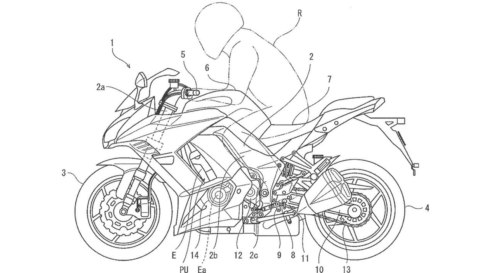 Μερικά από τα σχέδια της πατέντας της Kawasaki.