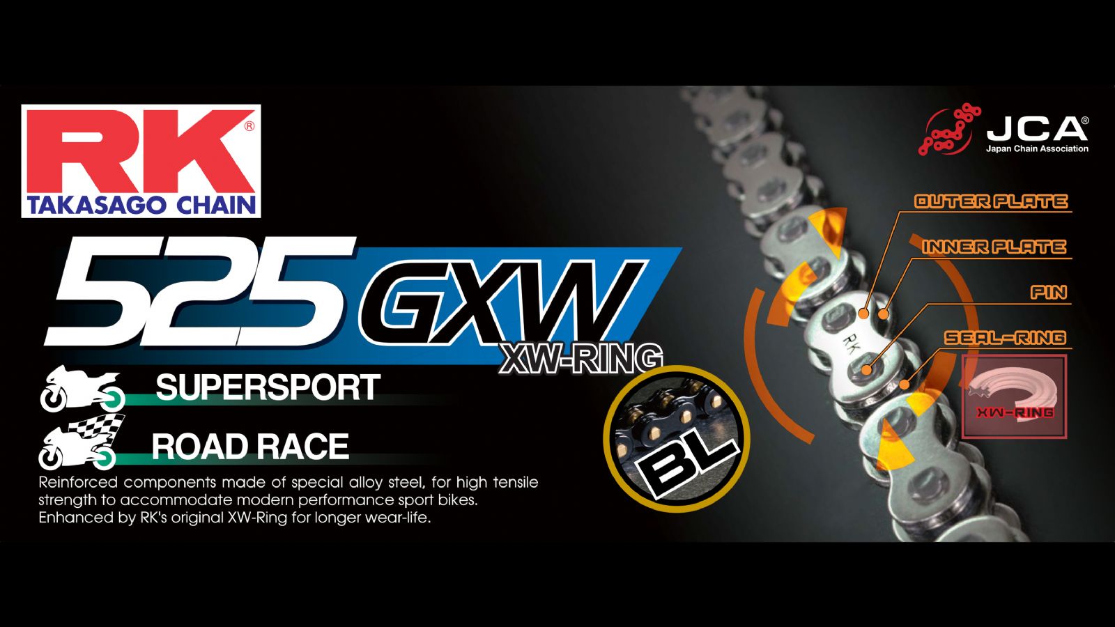 Κit γρανάζι με αλυσίδα RK GXW για V-STROM