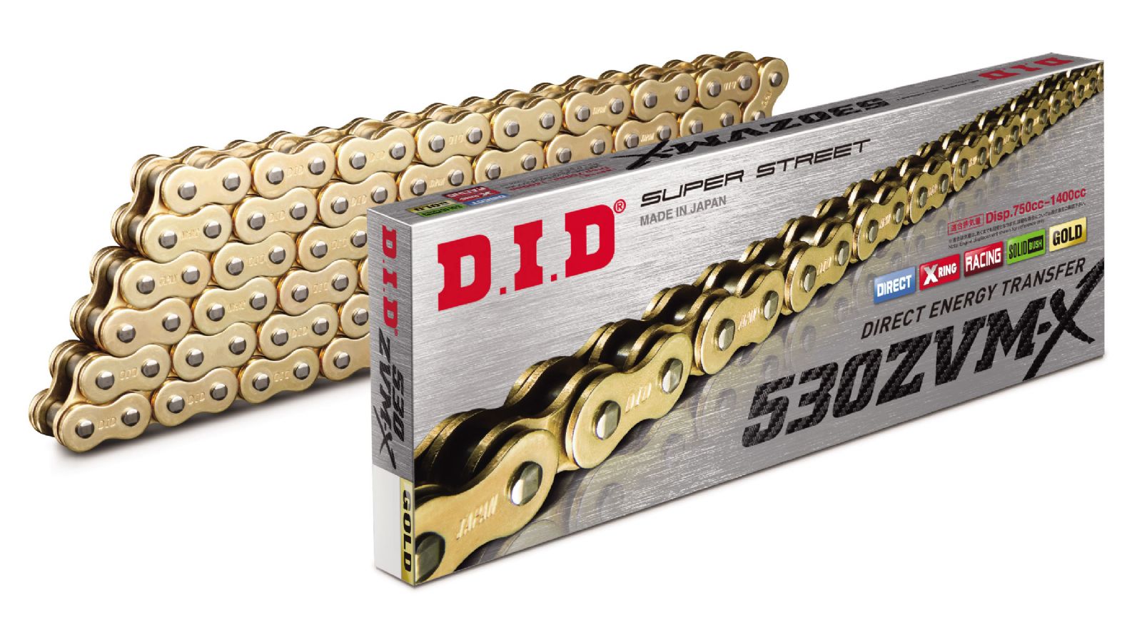 Super ενισχυμένες αλυσίδες κίνησης μοτοσυκλέτας D.I.D ZVM-X