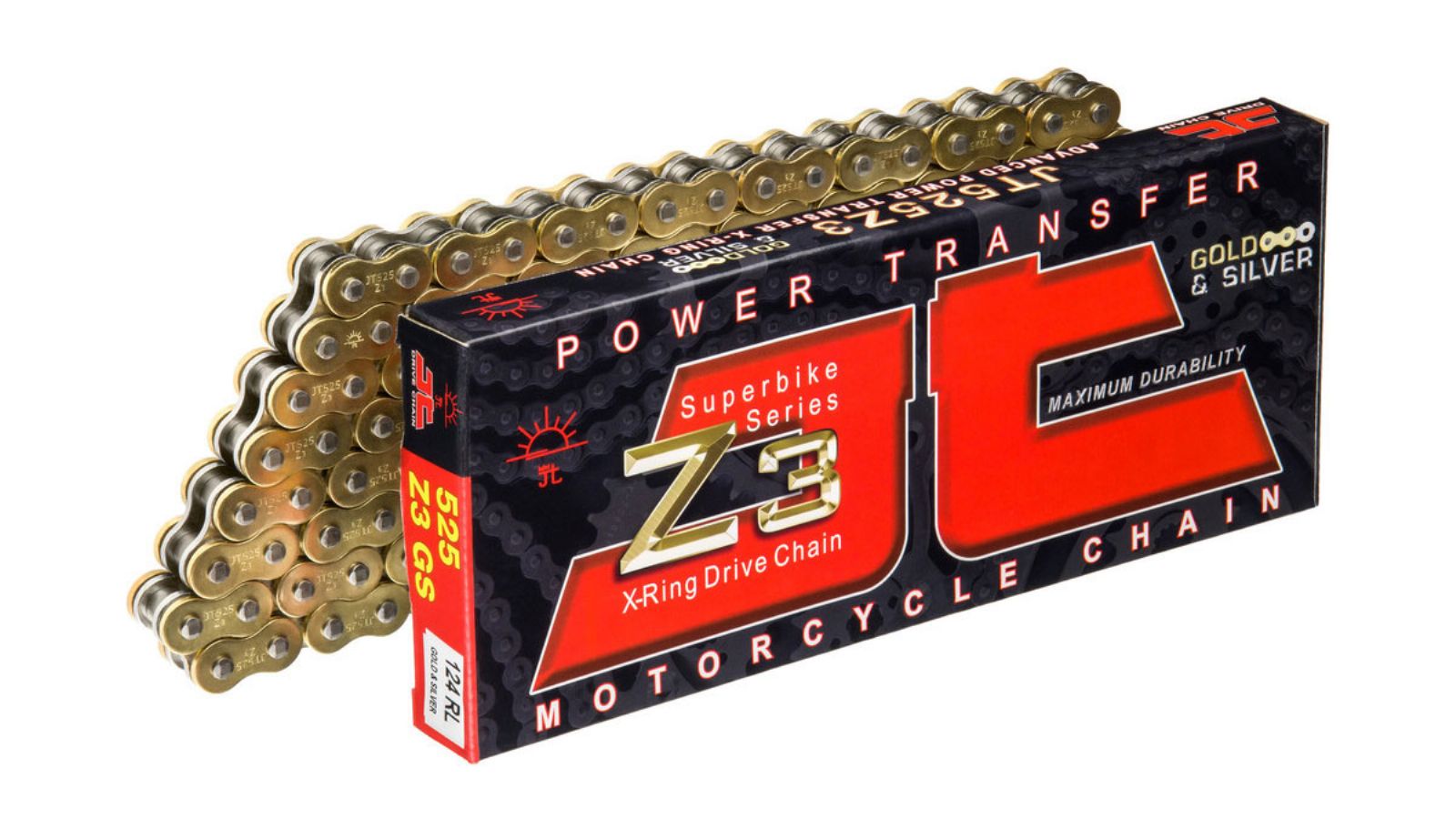 Super ενισχυμένη αλυσίδα κίνησης μοτοσυκλέτας JT Chain Z3 X-Ring