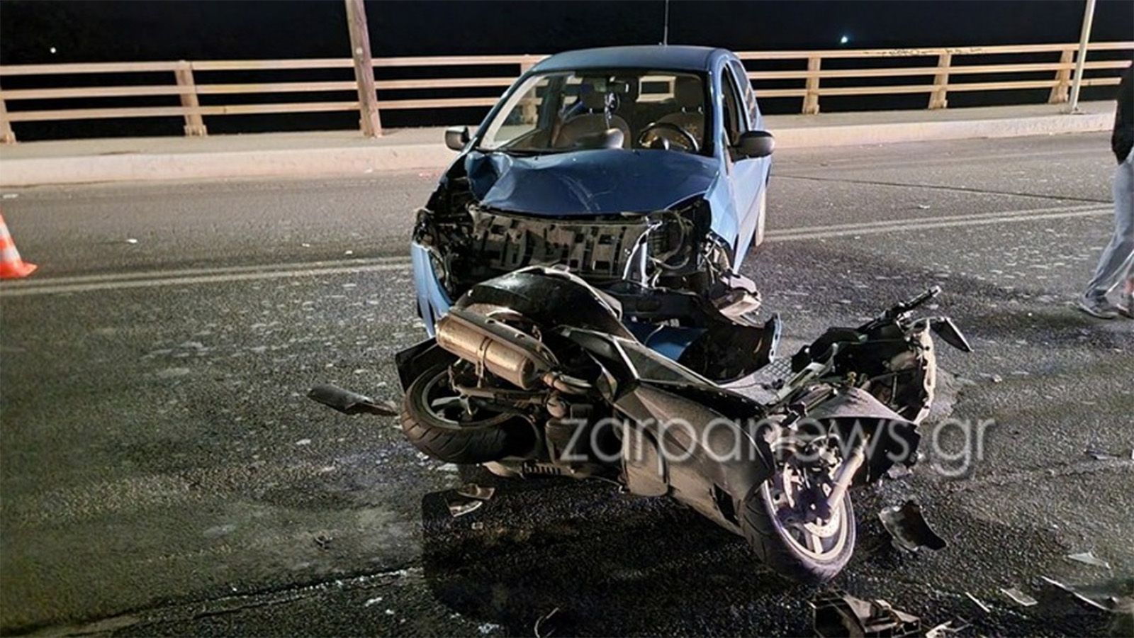 Φωτογραφία από το σημείο του τρχαίου ατυχήματος στον Κάτω Σταλό Χανίων (zarpanews.gr)