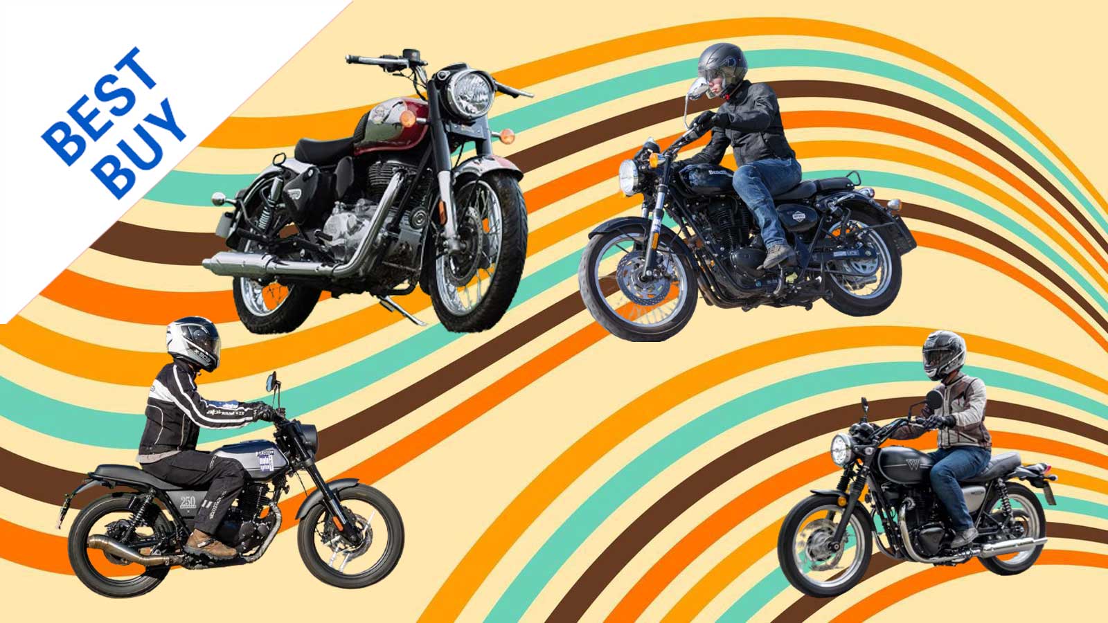 A2 ρετρό μοτοσυκλέτες με ακτινωτούς τροχούς