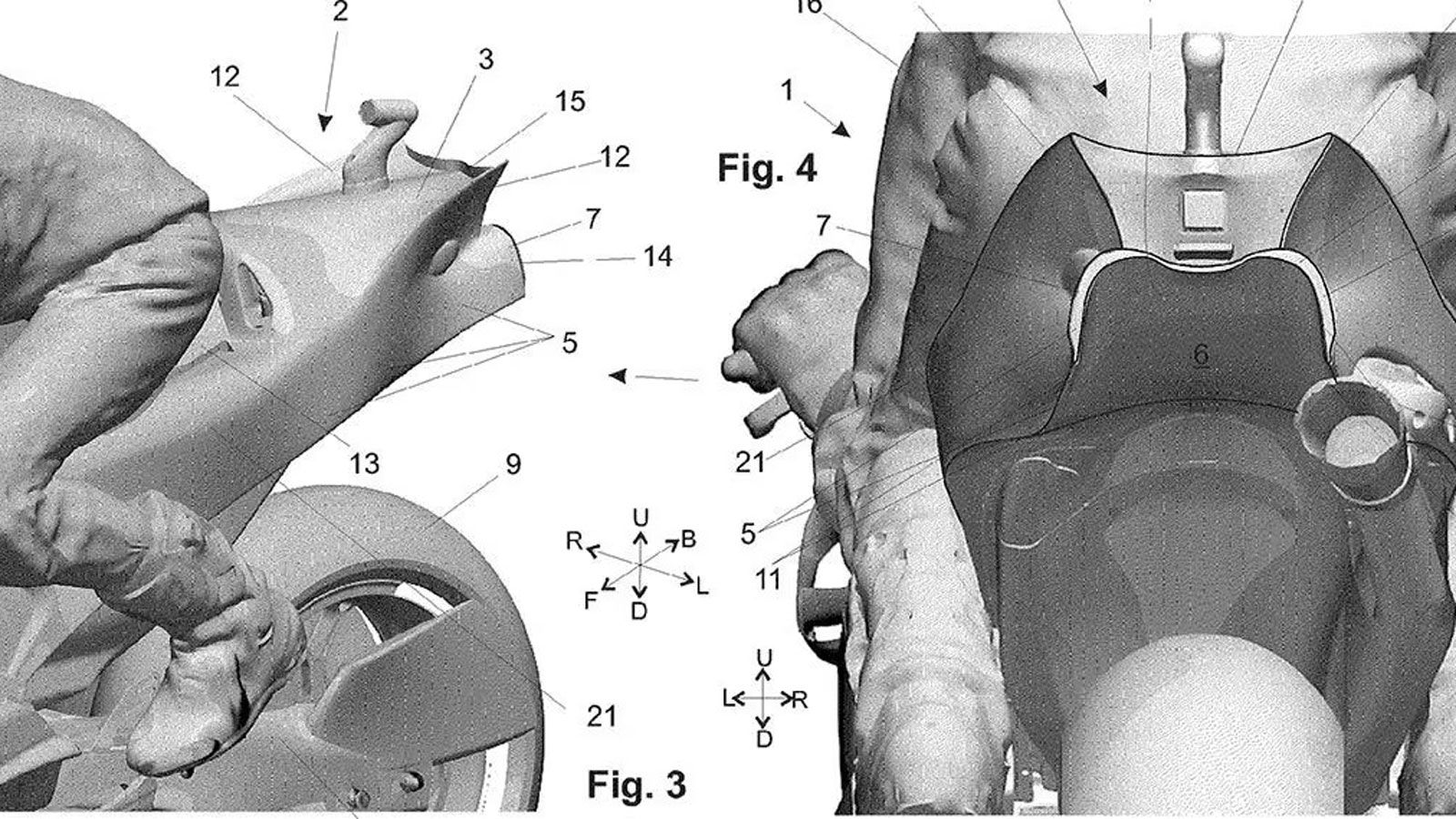 Η δεύτερη πατέντα εστιάζει στο επάνω μέρος του πίσω τροχού, εκεί όπου σχηματίζεται ένας διάδρομος τύπου diffuser, όπως στα μονοθέσια της Formula 1. Ο 
