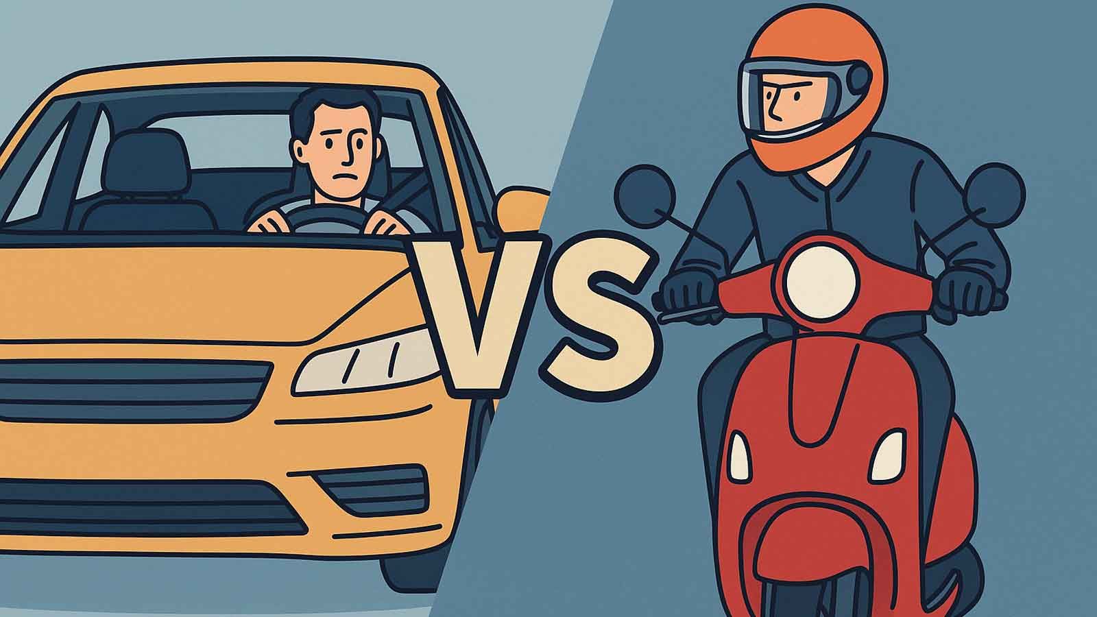 Η βασικότερη διαφορά μεταξύ αυτοκινήτου και δίκυκλου είναι η δυναμική ευστάθειας. Ένα αυτοκίνητο στηρίζεται σε τέσσερις τροχούς και παραμένει όρθιο, ε