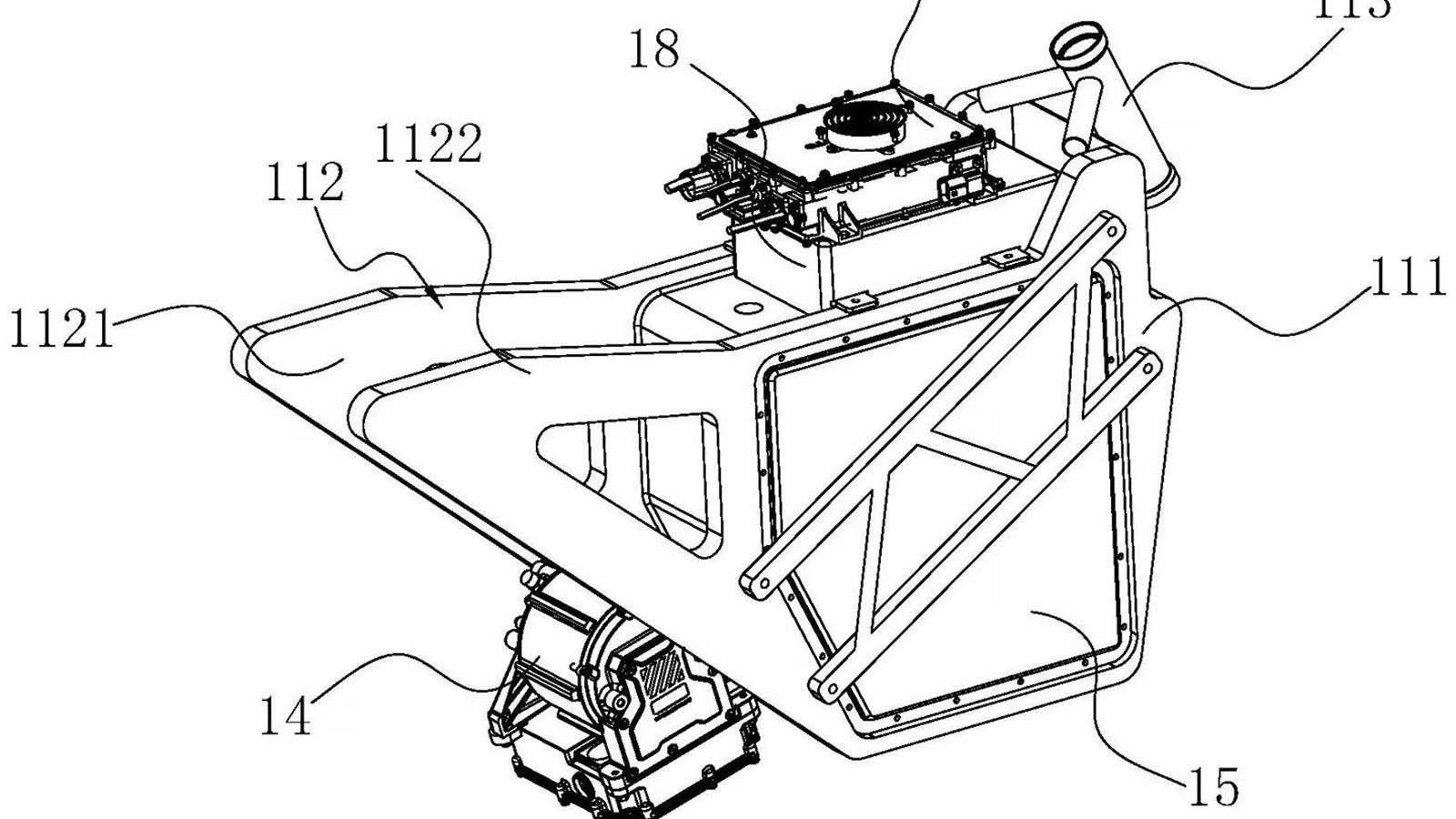 Πτερύγια που εκτείνονται από τις μπαταρίες μεταδίδουν θερμότητα, μια ένδειξη ότι η CFMoto προετοιμάζει το μοντέλο για ταχεία φόρτιση, όπου οι θερμοκρα