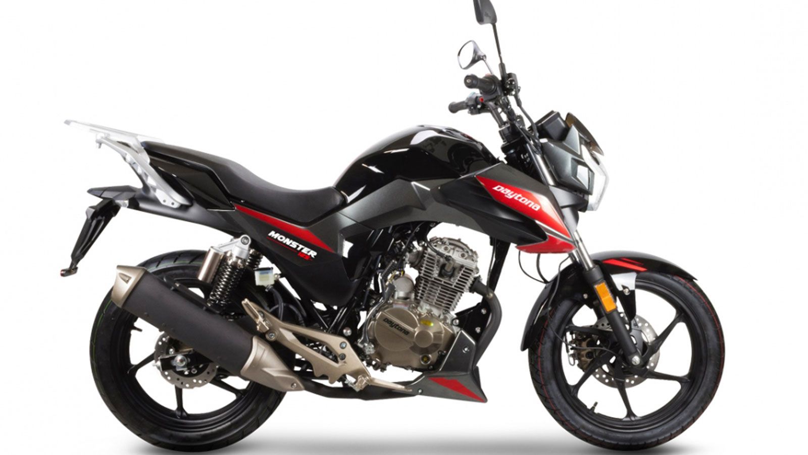 Το Monster 125 εξοπλίζεται με τηλεσκοπικό πιρούνι 32 mm και διαδρομή 120 mm μπροστά, ενώ πίσω διαθέτει διπλή ρυθμιζόμενη ανάρτηση αερίου-λαδιού 35 mm.