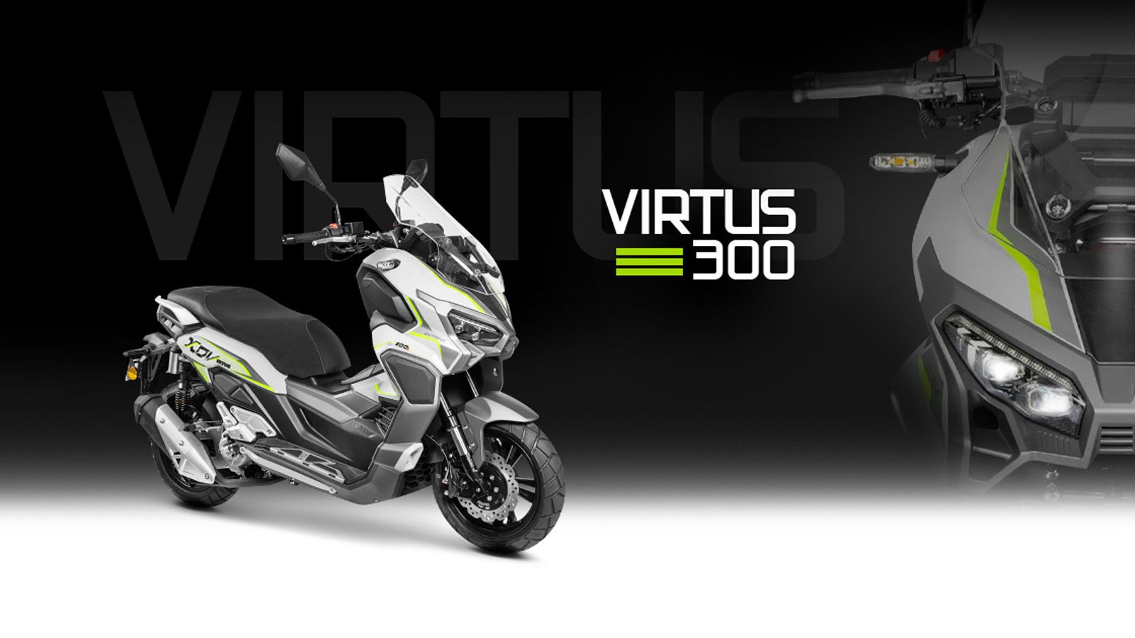 Το Daytona VIRTUS 300 εξοπλίζεται με τετράχρονο, μονοκύλινδρο κινητήρα 278cc, υγρόψυκτο, με τέσσερις βαλβίδες και τροφοδοσία EFI. 